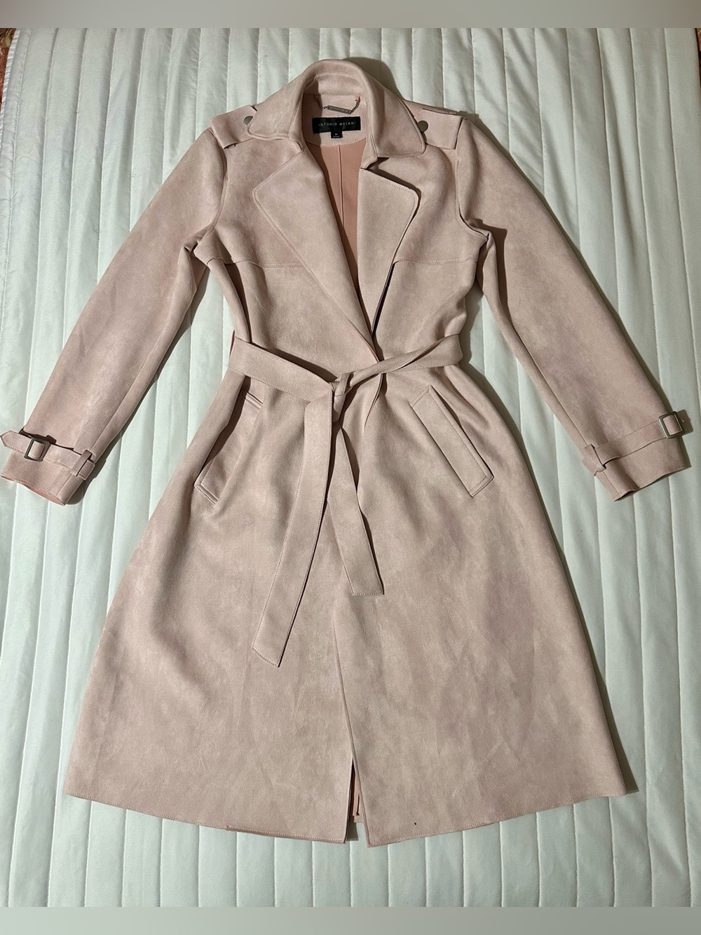 ANTONIO MELANI Blush Pink Belted Trench Coat